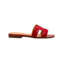 HERMÈS – Sandales Oran Crocodile Rouge – Taille 36