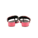 CHANEL – Mules Entredoigt Matelassées Rose & Noir – Taille 38