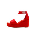 HERMÈS – Sandales Compensées Espadrilles Cuir Corail – Taille 39