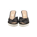 CHANEL – Mules à Talons Plexi et Brides Logo Noir – Taille 36