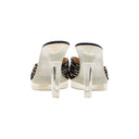 CHANEL – Mules à Talons Plexi et Brides Logo Noir – Taille 36