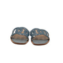 HERMÈS – Sandales plates Chypre style ajouré bleu pétrole – Taille 39