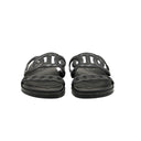 HERMÈS – Sandales plates Chypre noires en cuir