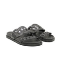 HERMÈS – Sandales plates Chypre noires en cuir