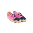 CHANEL – Espadrilles en tweed rose fuchsia et marine