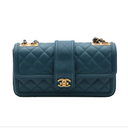 Chanel Elegant Flap Bag in teal leather