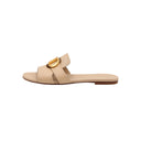 DIOR – Mules Dway en cuir beige à boucle CD