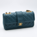 Chanel Elegant Flap Bag in teal leather