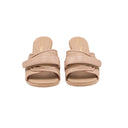 DIOR – Mules Dway à talon en cuir matelassé nude