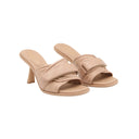 DIOR – Mules Dway à talon en cuir matelassé nude