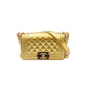 CHANEL – Boy Bag Matelassé Métallisé Doré