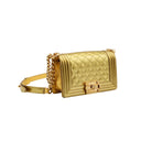 CHANEL – Boy Bag Matelassé Métallisé Doré