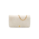 DIOR – Pochette vintage monogram ivoire à chaîne dorée