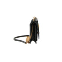 SAINT LAURENT – Sunset Small en daim noir et cuir lisse