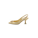 DOLCE & GABBANA – Escarpins Slingback Brocart & Cristaux