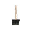SAINT LAURENT – Mini pochette matelassée noire avec chaîne dorée