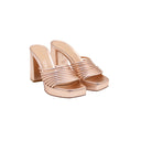SERGIO ROSSI – Mules à Plateforme Rose Gold
