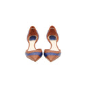 DIOR – Escarpins bicolores en cuir bleu et camel