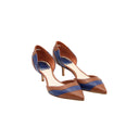 DIOR – Escarpins bicolores en cuir bleu et camel