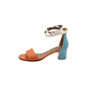HERMÈS – Sandales à talon bicolores pastel