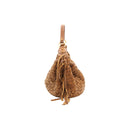 MIU MIU – Sac hobo en cuir tressé cognac