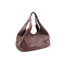 BOTTEGA VENETA – Sac Hobo Maxi Cuir tréssé lie-de-vin