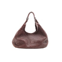 BOTTEGA VENETA – Sac Hobo Maxi Cuir tréssé lie-de-vin