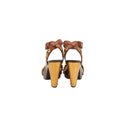 MIU MIU – Sandales plateforme en bois et œillets métalliques dorés
