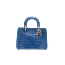 DIOR – Diorissimo en crocodile bleu avec bandoulière