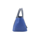 HERMÈS – Picotin Lock en cuir d'autruche bleu bicolore