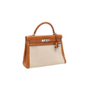 HERMÈS Kelly 32 en Veau Barénia et Toile 2012