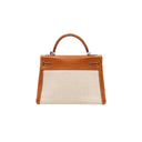 HERMÈS Kelly 32 en Veau Barénia et Toile 2012