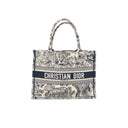 CHRISTIAN DIOR - Book Tote Medium Toile de Jouy Bleue