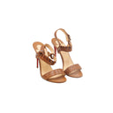 CHRISTIAN LOUBOUTIN – Sandales à talon en cuir d’autruche marron