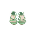 MIU MIU – Sandales à brides en cuir verni vert
