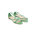MIU MIU – Sandales à brides en cuir verni vert