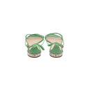 MIU MIU – Sandales à brides en cuir verni vert