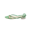 MIU MIU – Sandales à brides en cuir verni vert