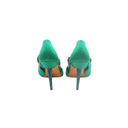 MANOLO BLAHNIK -  Escarpins satin vert émeraude