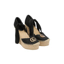 GUCCI – Espadrilles compensées en crochet noir
