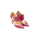 JIMMY CHOO – Escarpins à bride en cuir lie de vin