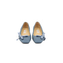 JIMMY CHOO – Ballerines à nœud logo en toile bleu denim