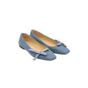 JIMMY CHOO – Ballerines à nœud logo en toile bleu denim