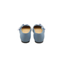 JIMMY CHOO – Ballerines à nœud logo en toile bleu denim