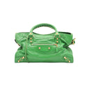 BALENCIAGA – Sac City Medium vert en cuir
