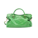 BALENCIAGA – Sac City Medium vert en cuir