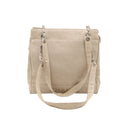 CHANEL – Sac shopping vintage en toile beige