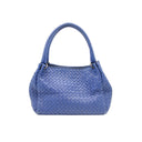 BOTTEGA VENETA – Petit sac cabas en cuir Intrecciato bleu