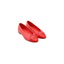 CHANEL – Ballerines matelassées en cuir rose et rouge