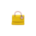 DIOR – Sac Be Dior Mini en cuir jaune et rose poudré